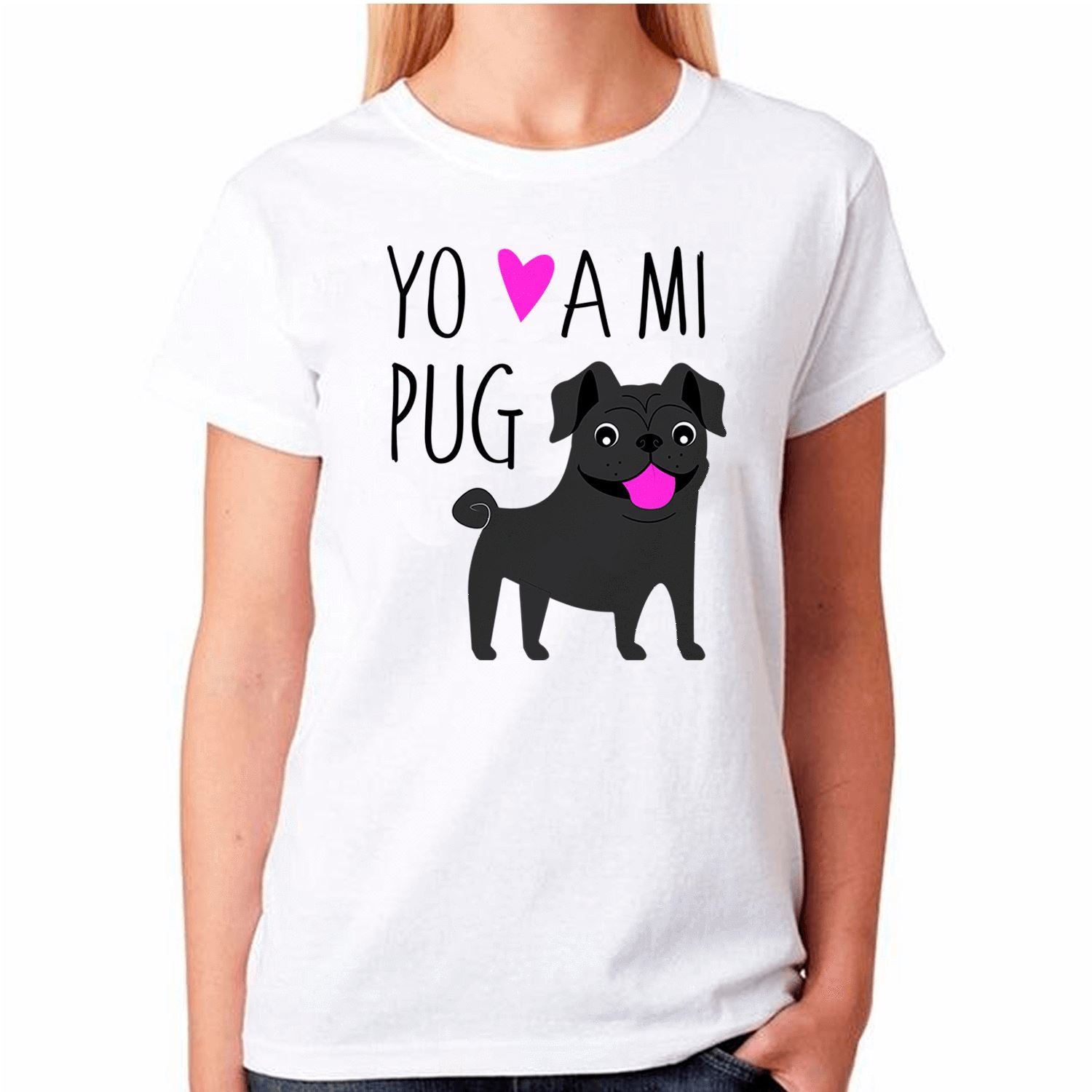 Polera de vestir Mujer manga corta - Pug Tienda Petfy negro S Small