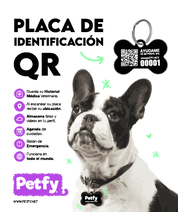 Placa Petfy ID Hueso Negro - Tienda Petfy