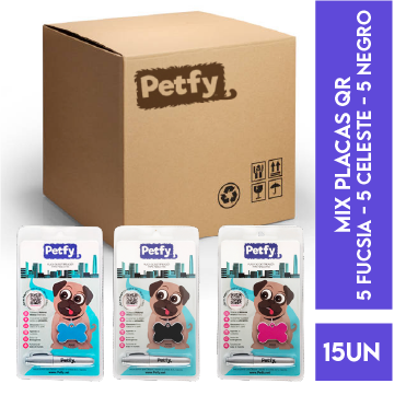 Caja Mix de Placas Petfy ID Huesos