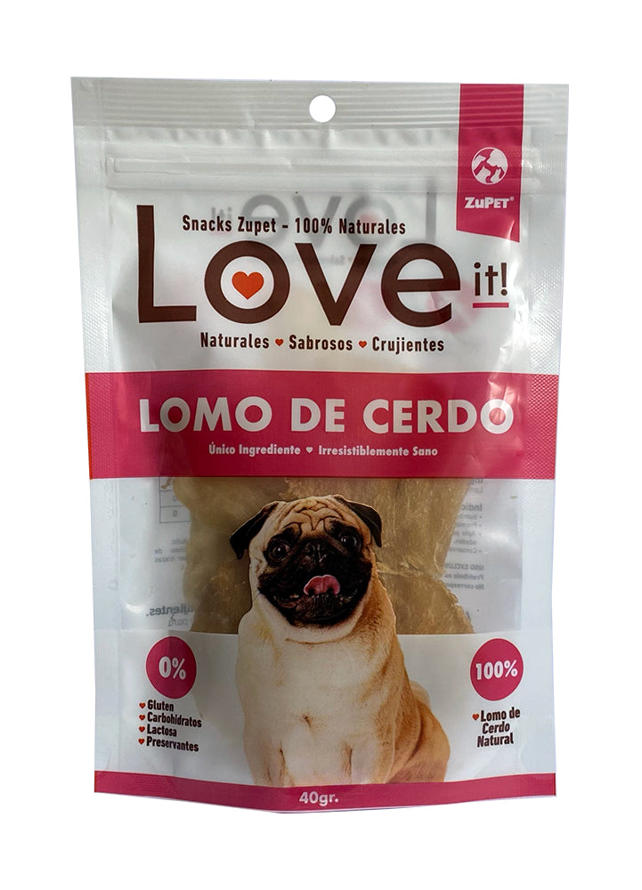 Snack Perro Love It Carne Lomo de Cerdo 40gr