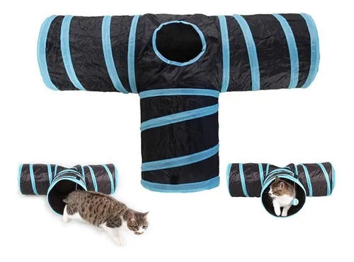 Túnel Plegable de 3 vías para gatos