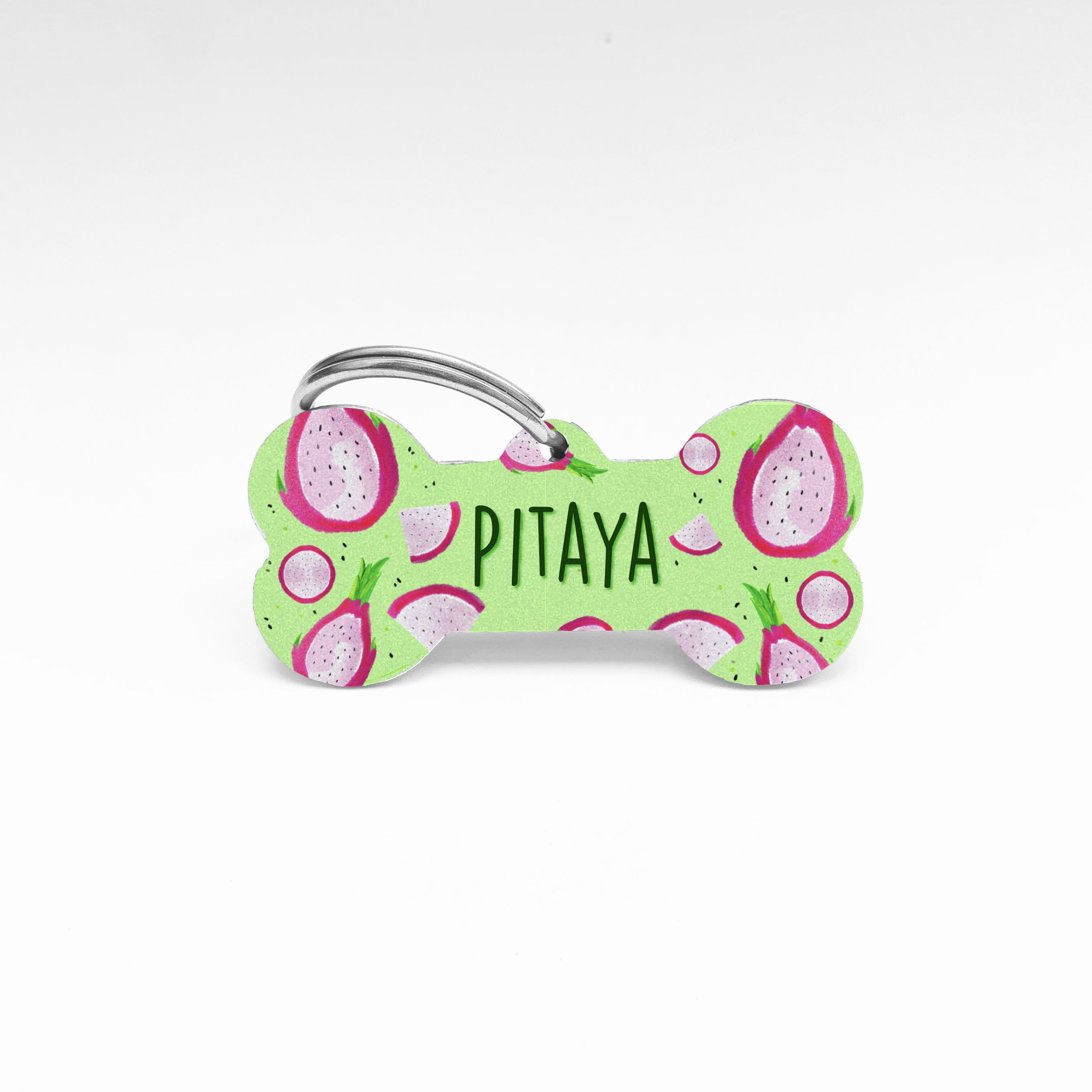 PopTags - Pitaya Identificación Grabado 2 HUESO (2.5cm X 5.2cm) Verde