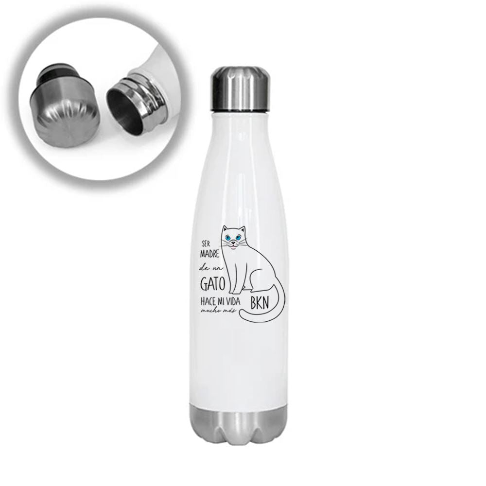 Termo Botella Acero 500ml Gatos Tienda Petfy