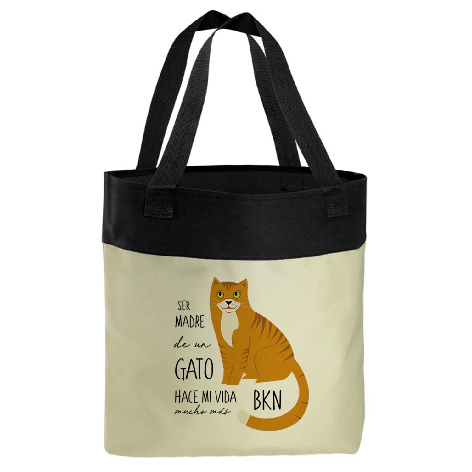 Bolso Microfibra - Gatos Tienda Petfy Ser Madre de amarillo_blanco