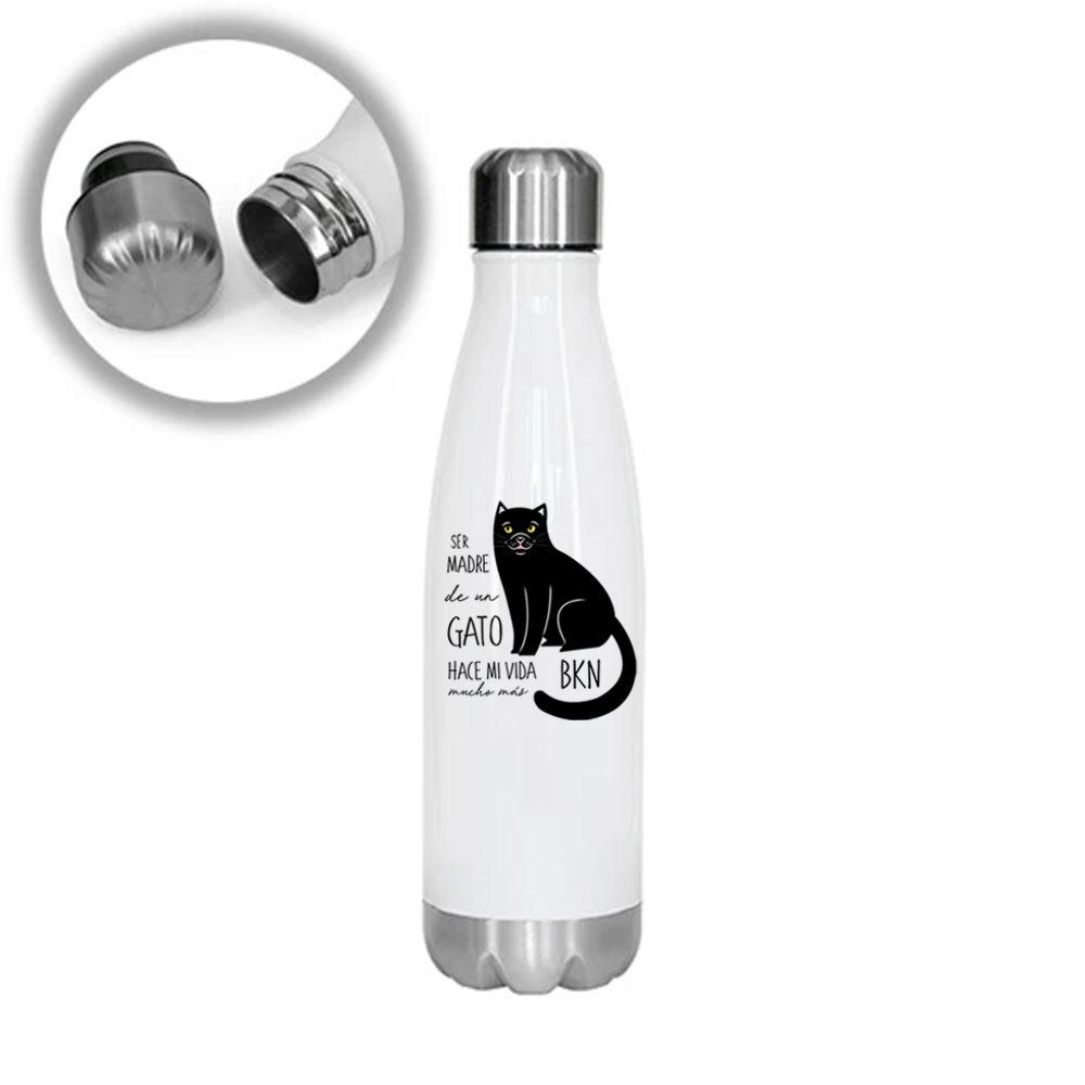 Termo Botella Acero 500ml Gatos Tienda Petfy