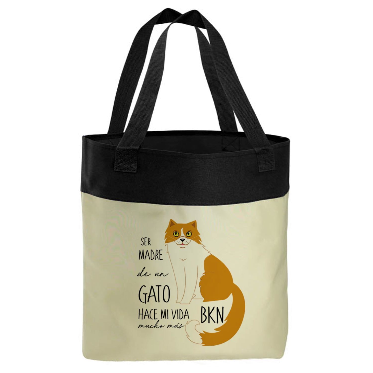 Bolso Microfibra - Gatos Tienda Petfy Ser Madre de amarillo_blanco_amarillo
