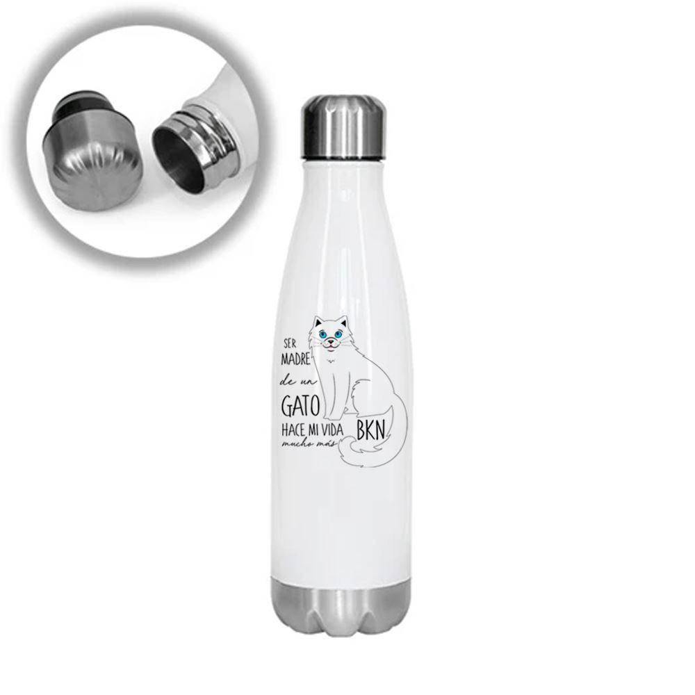 Termo Botella Acero 500ml Gatos Tienda Petfy