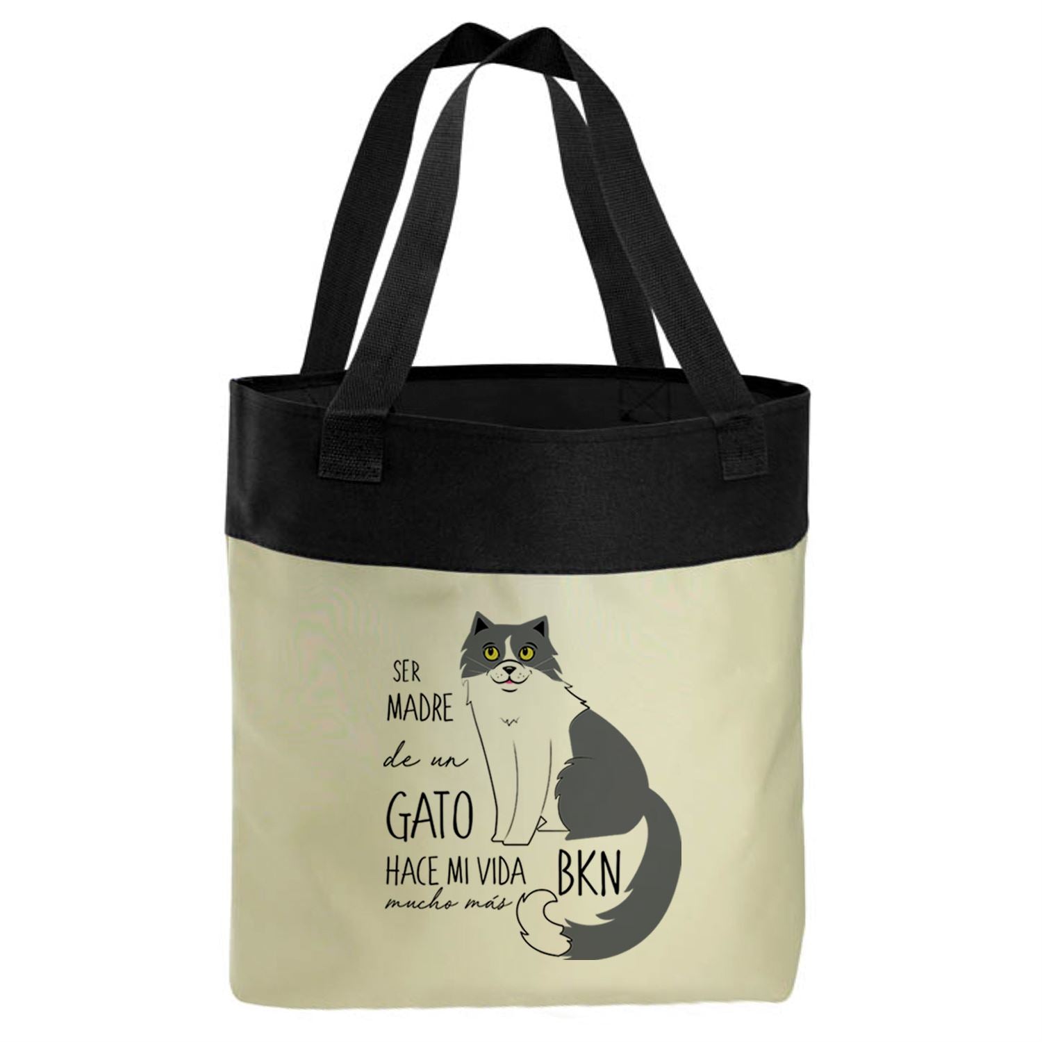 Bolso Microfibra - Gatos Tienda Petfy Ser Madre de gris_blanco_gris