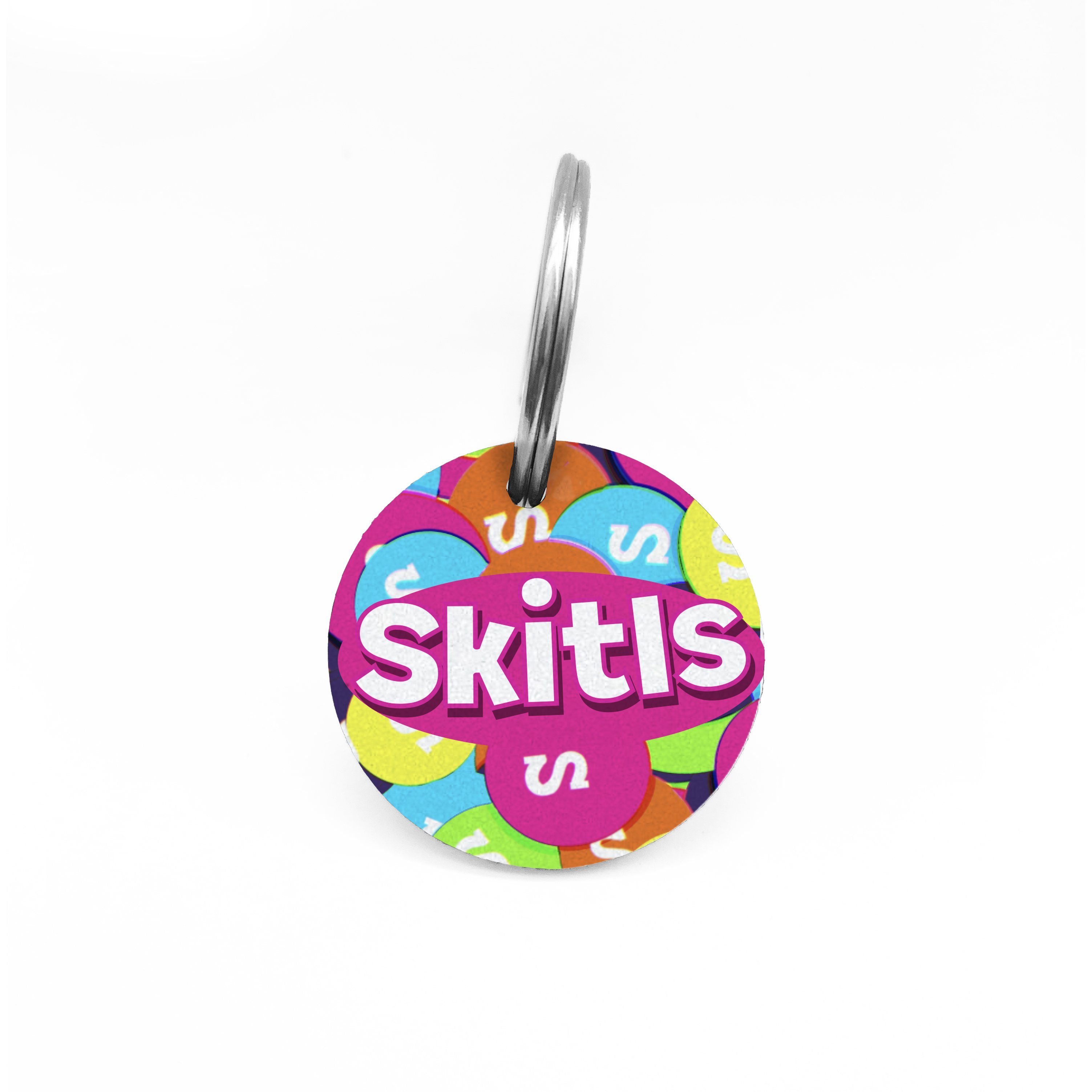 PopTags - Skitls Identificación Grabado 2 REDONDA MEDIANA (3.2cm)