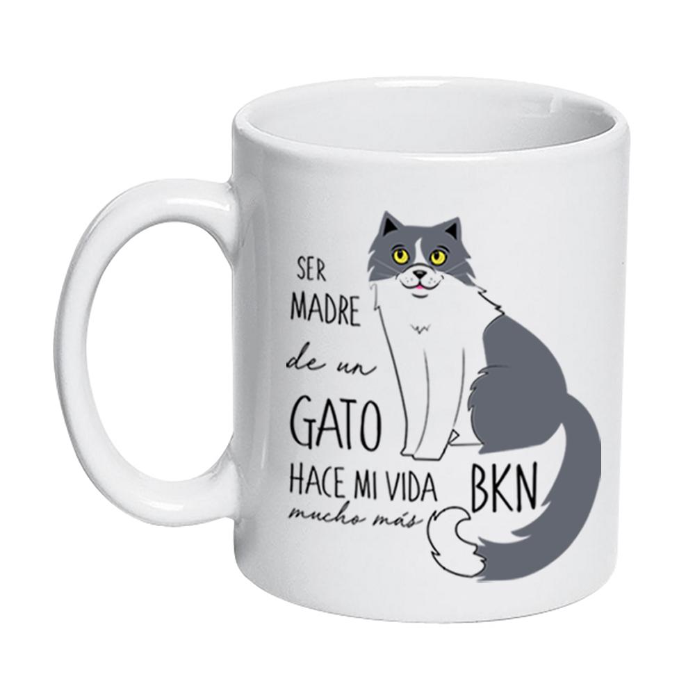 Tazón Cerámico 320ccc Gatos Tienda Petfy Ser Madre de gris_blanco_gris