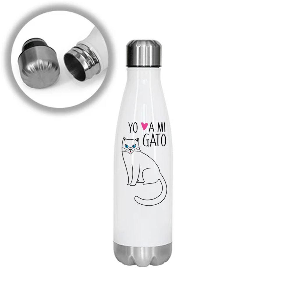 Termo Botella Acero 500ml Gatos Tienda Petfy