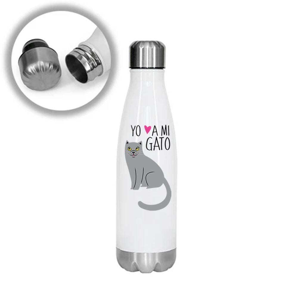 Termo Botella Acero 500ml Gatos Tienda Petfy