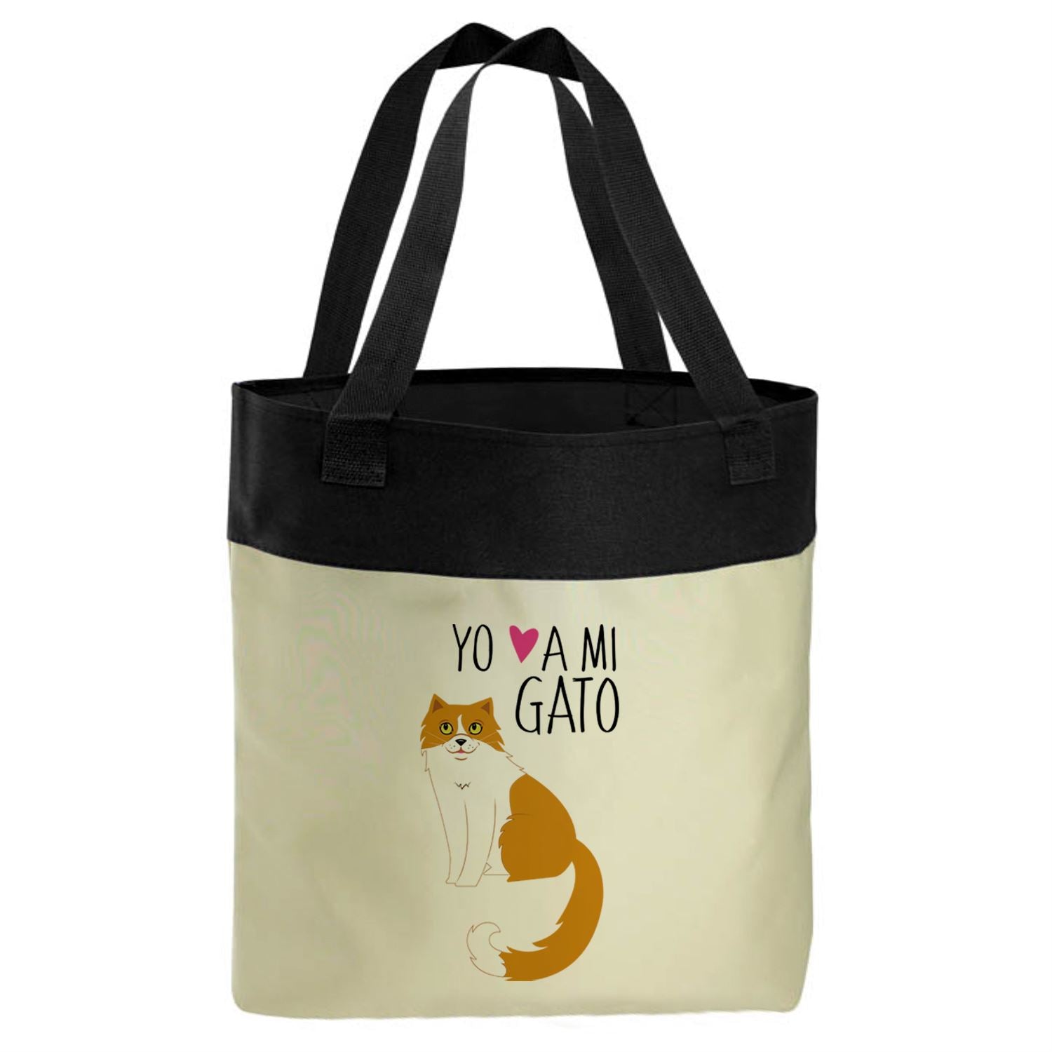 Bolso Microfibra - Gatos Tienda Petfy Yo Amo a mi amarillo_blanco_amarillo