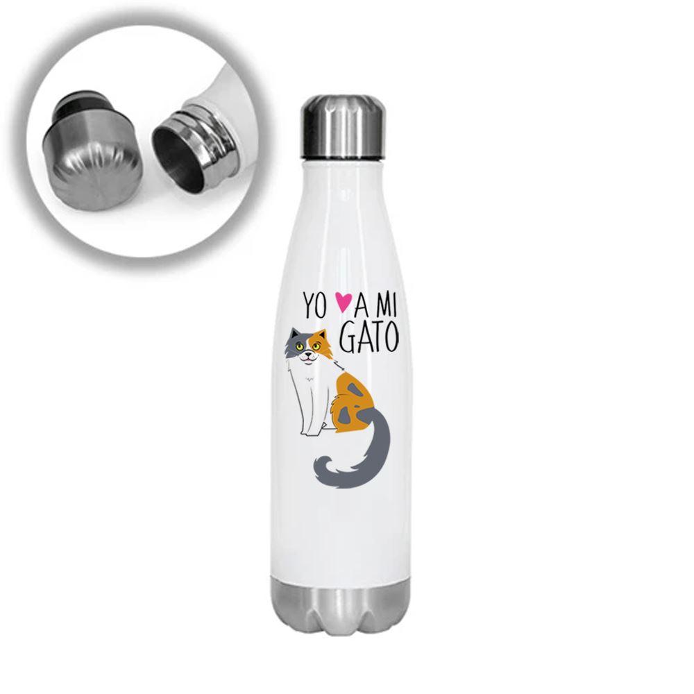 Termo Botella Acero 500ml Gatos Tienda Petfy