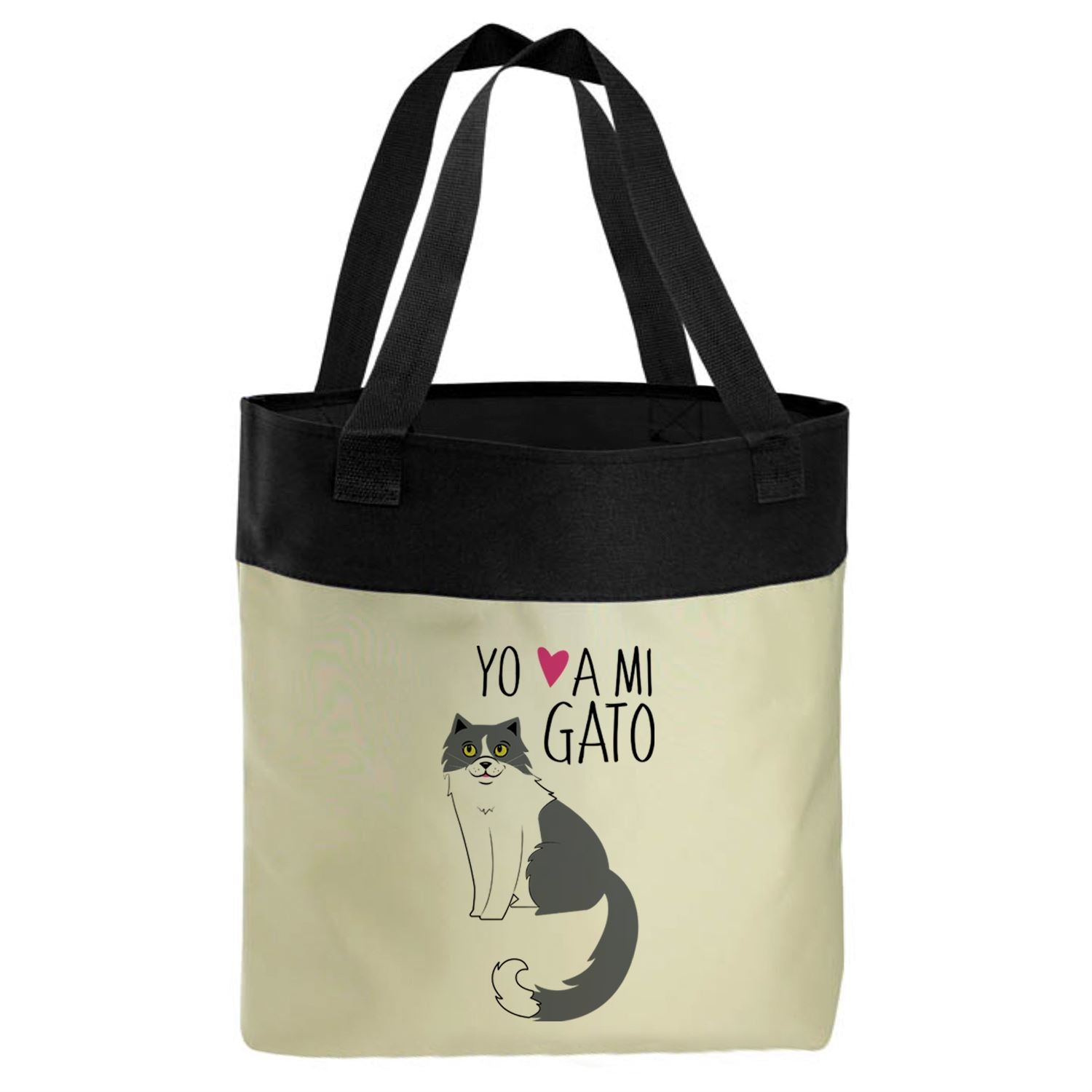 Bolso Microfibra - Gatos Tienda Petfy Yo Amo a mi gris_blanco_gris