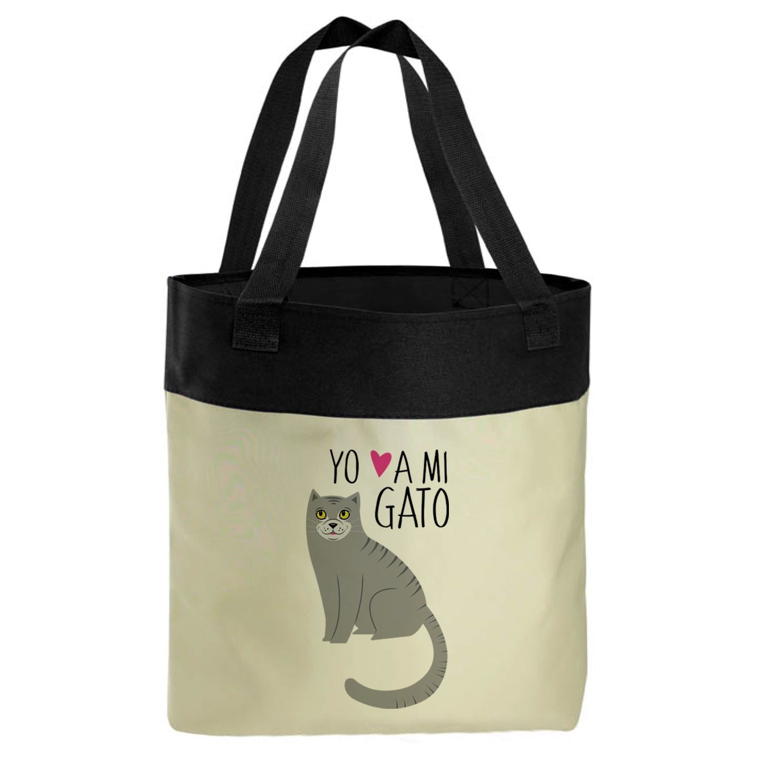 Bolso Microfibra - Gatos Tienda Petfy Yo Amo a mi gris_blanco