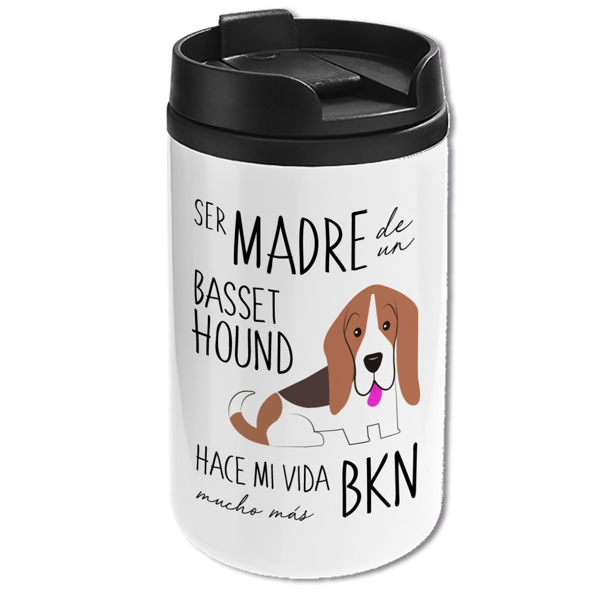 Mug Mini Blanco - Basset Hound - Tienda Petfy