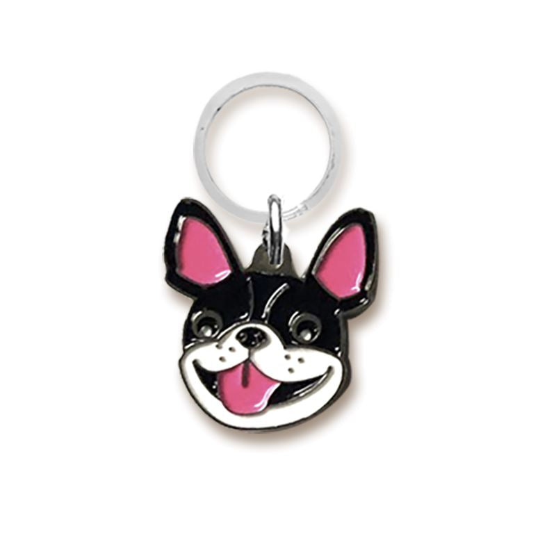 Placa Pet Lover - Bull Dog Frances Grabado 2 byn