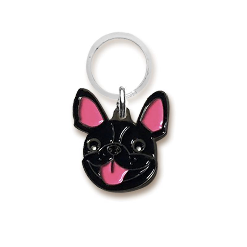 Placa Pet Lover - Bull Dog Frances Grabado 2 negro
