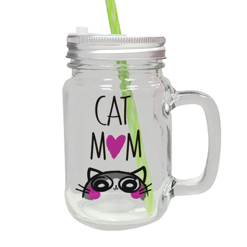Jar Vidrio con tapa - Cat Mom - Tienda Petfy