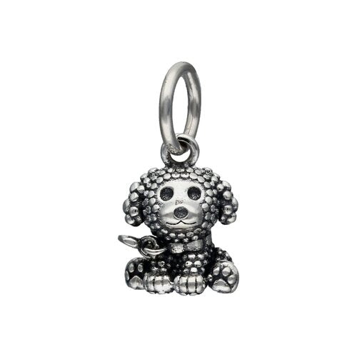 Charm de plata Perro Rulos