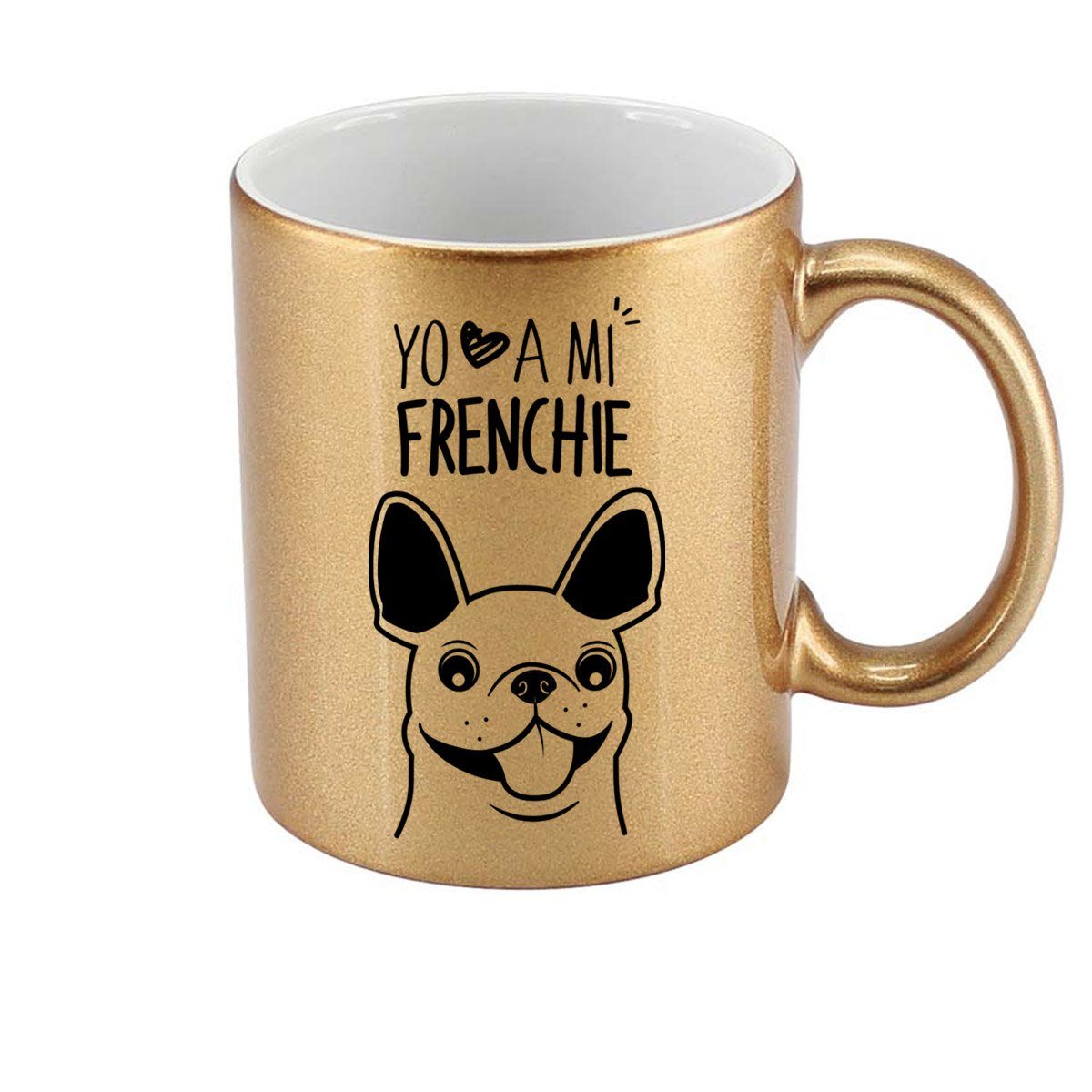 Tazón Color Frenchie Tienda Petfy Dorado Blanco