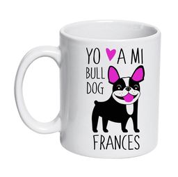 Tazón Cerámico Bull Dog Frances 320cc Yo amo a mi