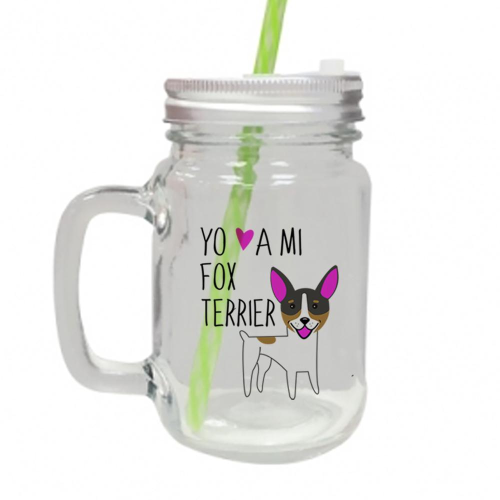 Jar Vidrio con tapa - Fox Terrier - Tienda Petfy