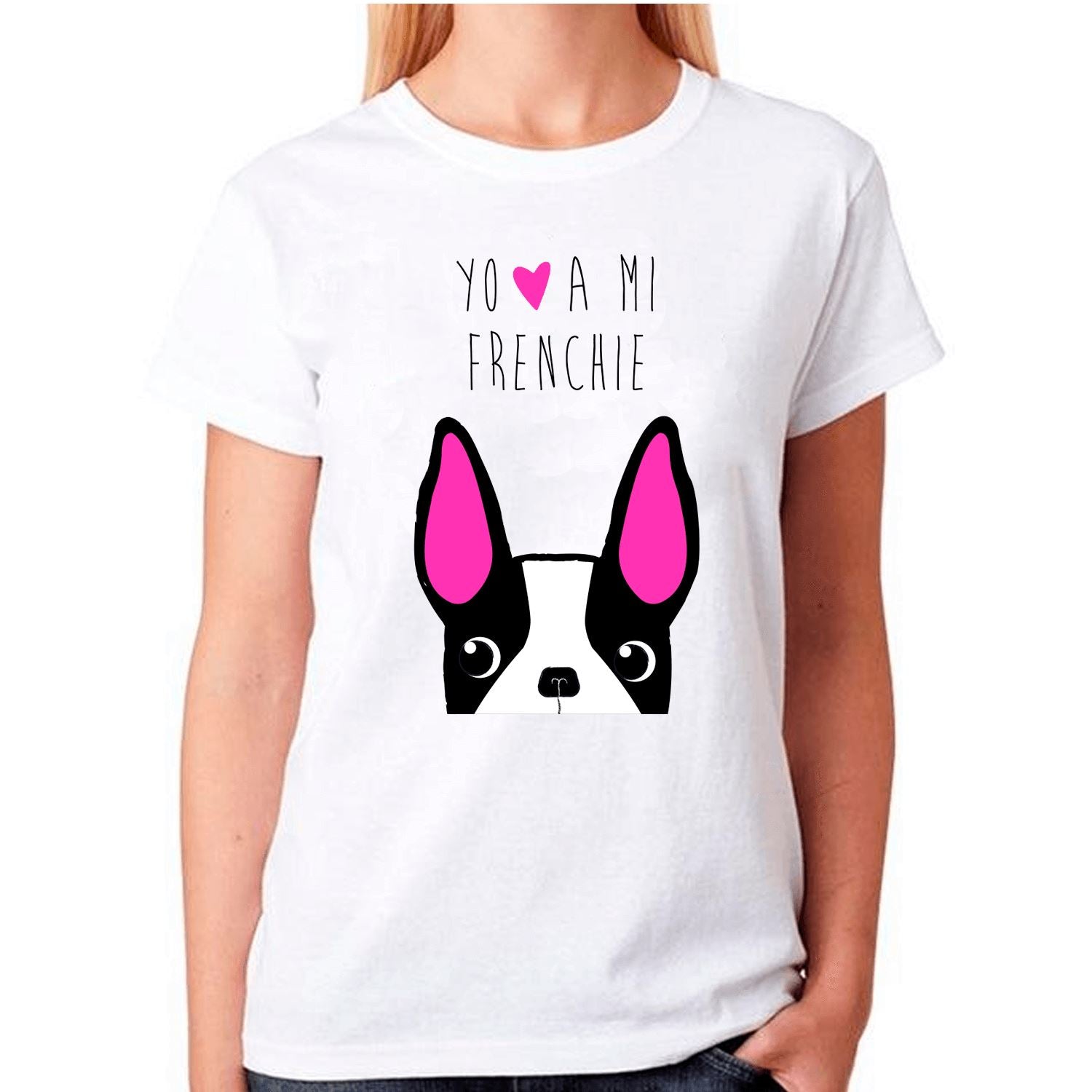 Polera de vestir Mujer manga corta - Bull Dog Frances Face Tienda Petfy