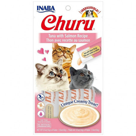 Churu Gato Atún con Salmón (paquete contiene 4 tubitos)