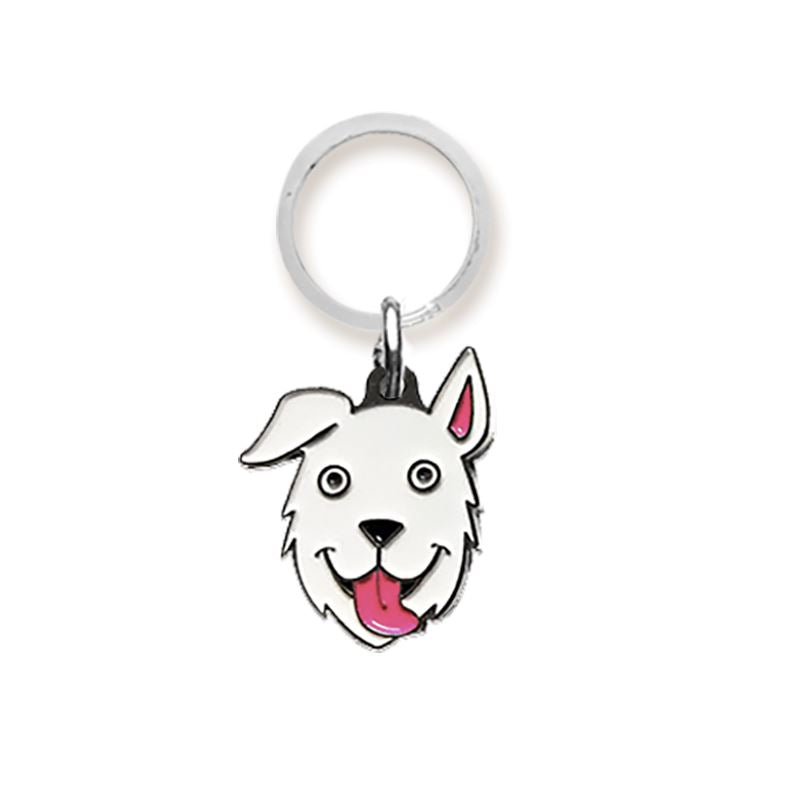 Placa Pet Lover - Mestizo Grabado 2 blanco