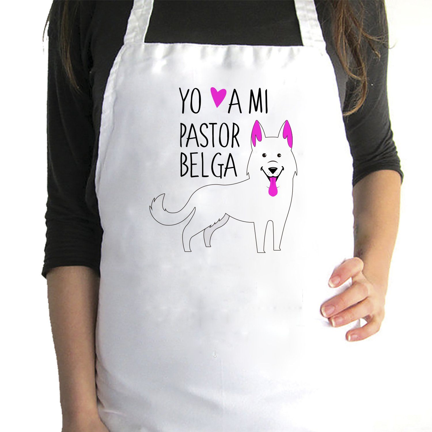 Pechera de Cocina - Pastor Belga Tienda Petfy Blanco