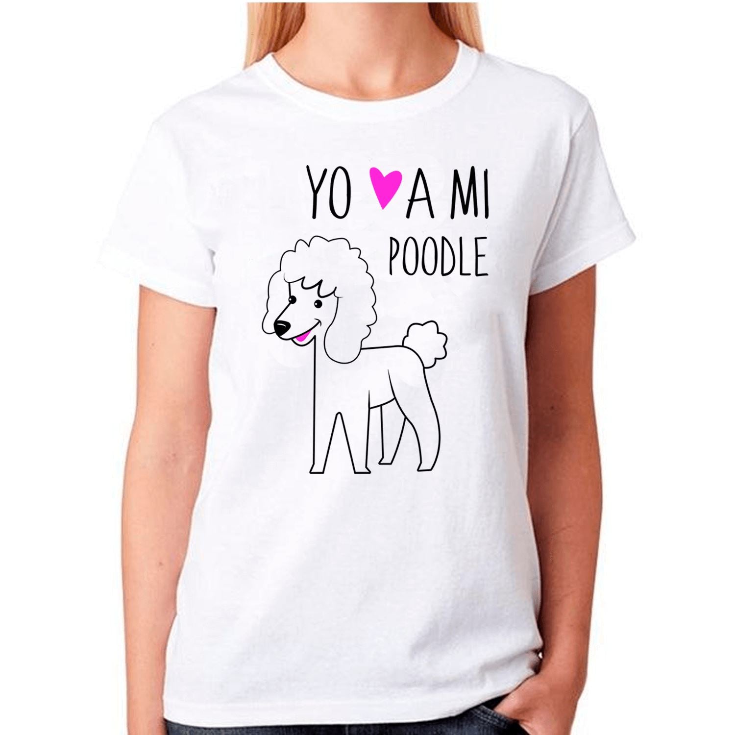 Polera de vestir Mujer manga corta - Poodle Tienda Petfy blanco S Small
