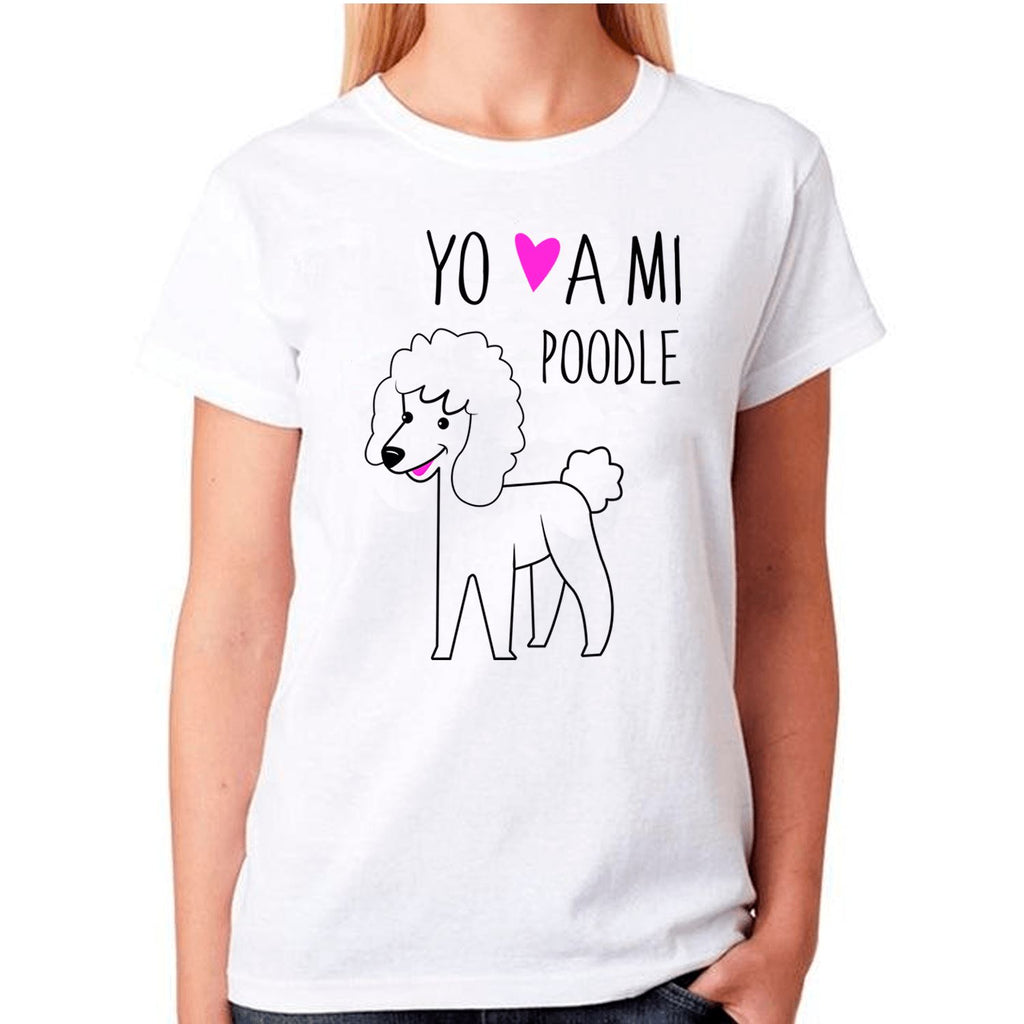 Polera Sport Mujer manga corta - Poodle Tienda Petfy blanco S Small