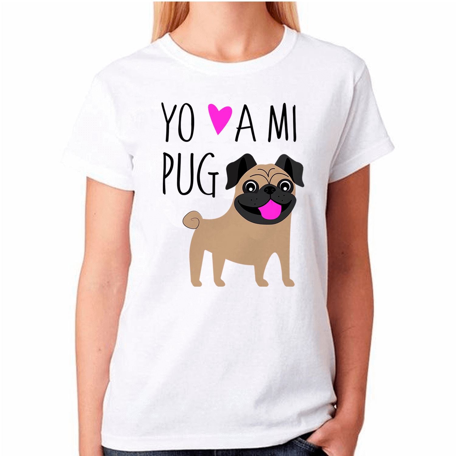 Polera de vestir Mujer manga corta - Pug Tienda Petfy beige S Small