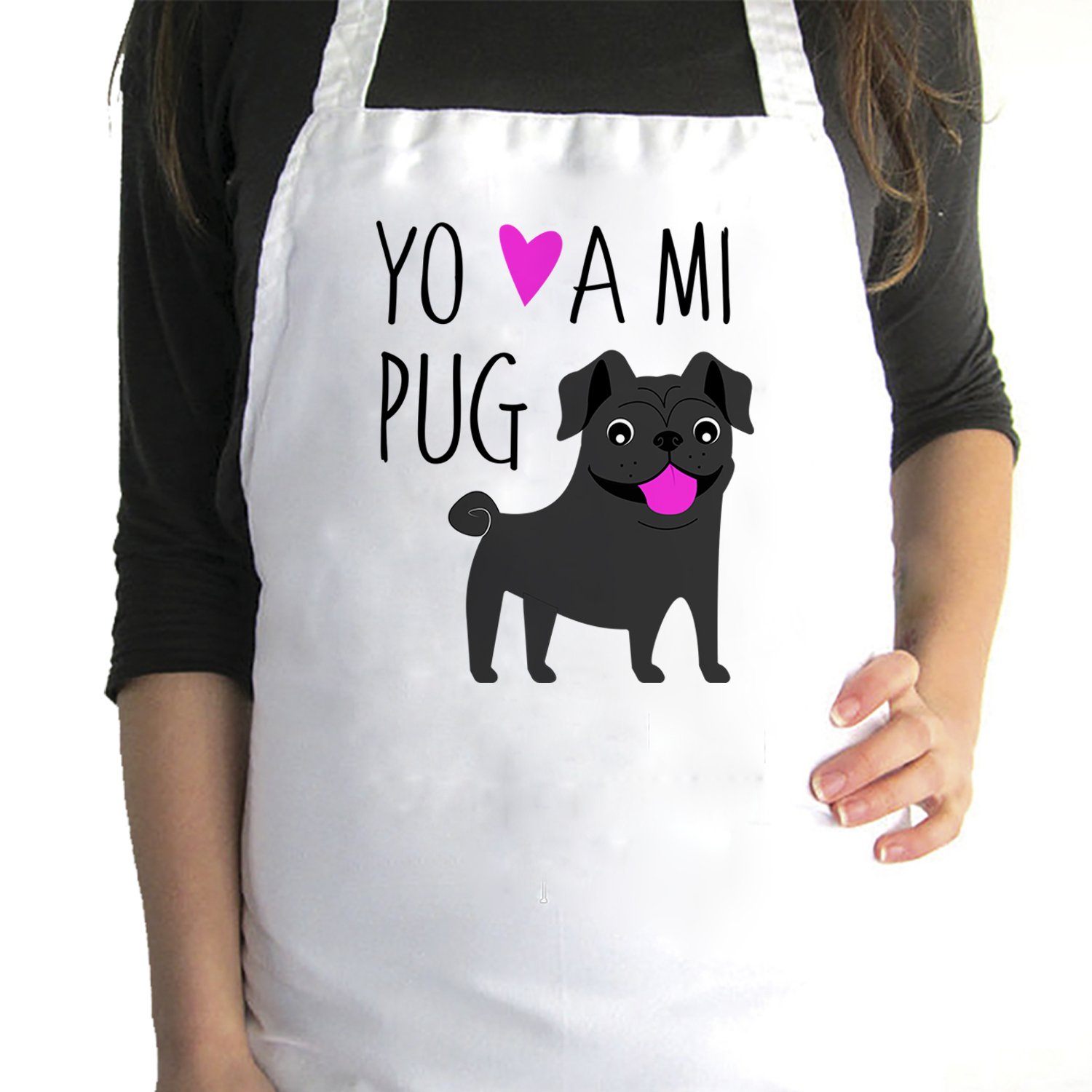 Pechera de Cocina - Pug Tienda Petfy negro