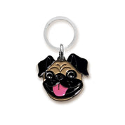 Placa Pet Lover - Pug Grabado 2 cafe