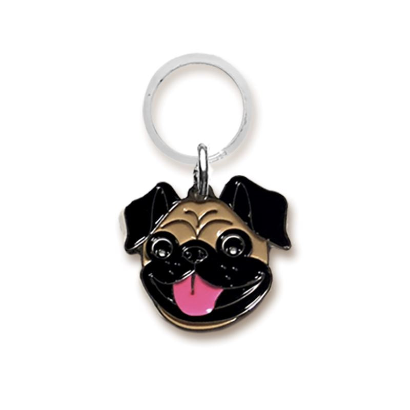 Placa Pet Lover - Pug Grabado 2 cafe