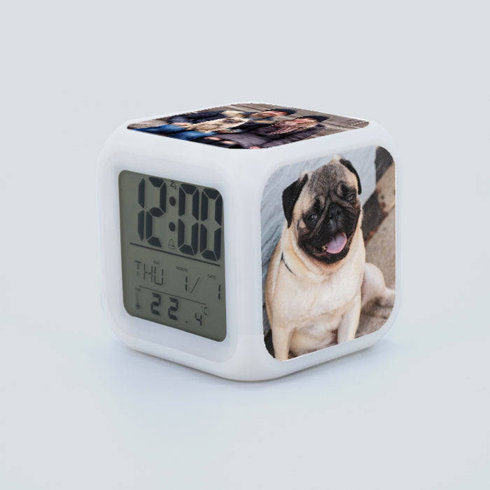 Reloj despertador LED con 3 fotos Petlovers