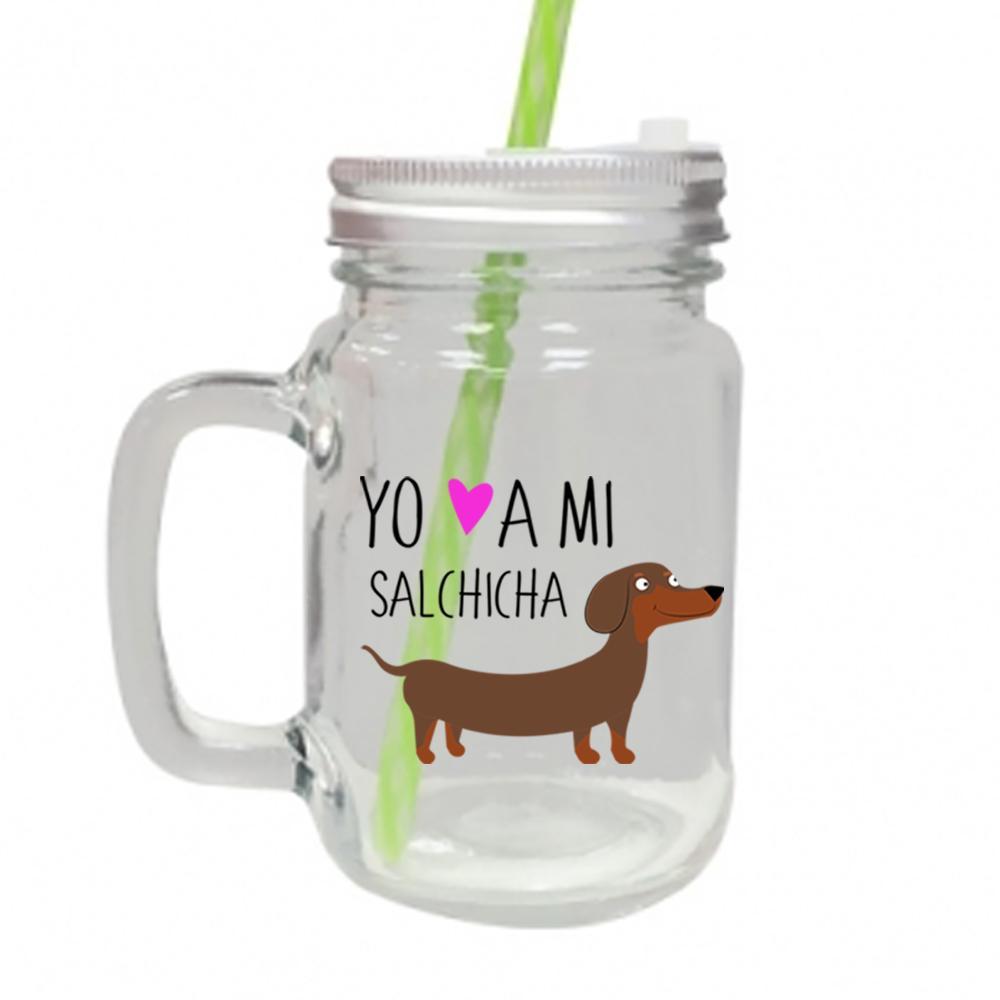 Jar Vidrio con tapa - Salchicha - Tienda Petfy