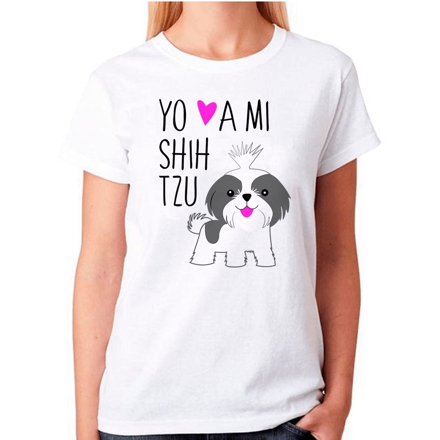 Polera de vestir Mujer manga corta - Shih tzu Tienda Petfy