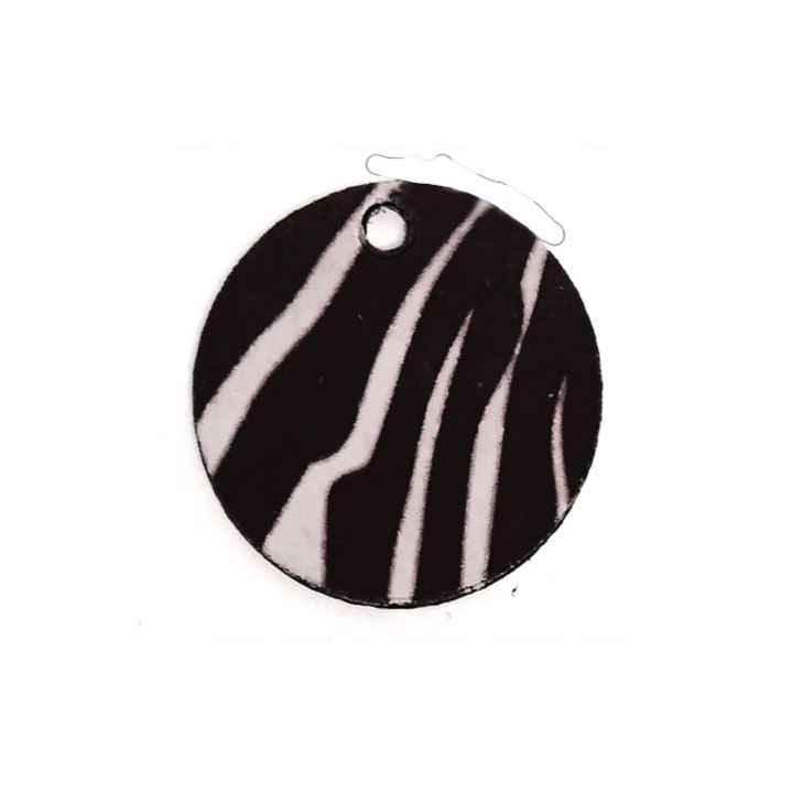 Redonda Acero Inoxidable Grande zebra Identificación Grabado 2